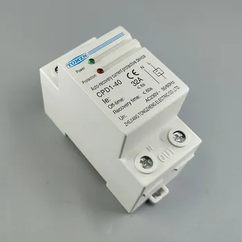 32A 230V 50/60hz Din rail automatic recovery reconnect over Current limiting protective device protector
32A 230V 50/60hz Din rail automatic recovery reconnect over Current limiting protective device protector