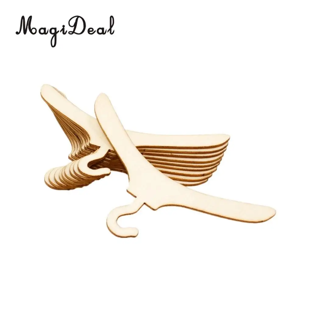 10Pcs/Set Mini Size Hangers for Baby Girl 5 Inch Doll Hangers Furniture Accs DIY Assembled Craft Dollhouse Decor 17.5 cm