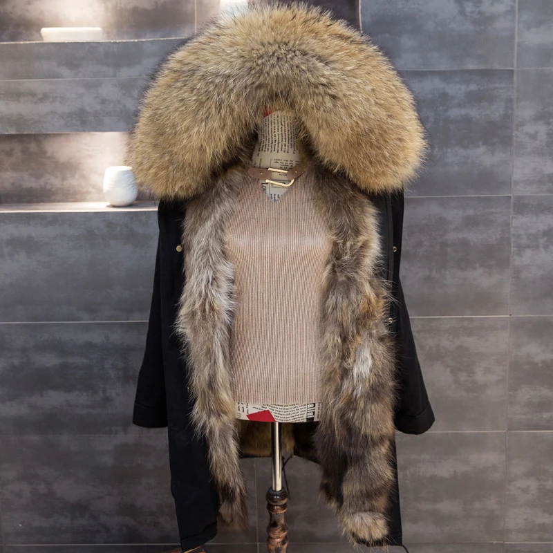 YOLANFAIRY 100% Natural Warm Raccoon Dog Fur Coat With Real Fox Fur Collar Winter Women Thickening Real Fur Parkas X-6688 MF302
YOLANFAIRY 100% Natural Warm Raccoon Dog Fur Coat With Real Fox Fur Collar Winter Women Thickening Real Fur Parkas X-6688 MF302