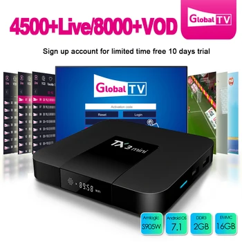 TX3 Mini Android TV Box 2G 16G with Europe IPTV Subscription French IT DE UK Spanish Live channels and VOD Wifi H.265 1080P HDR
TX3 Mini Android TV Box 2G 16G with Europe IPTV Subscription French IT DE UK Spanish Live channels and VOD Wifi H.265 1080P HDR