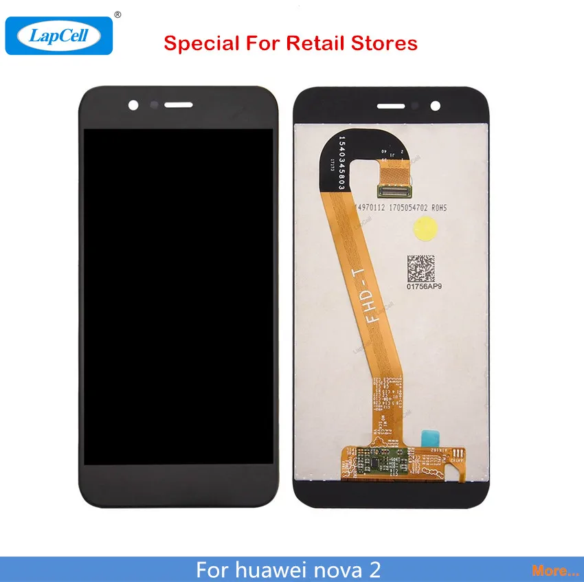 5 шт. LapCell для Huawei NOVA 2 ЖК-дисплей сенсорный экран дигитайзер сборка ЖК Nova2 черный