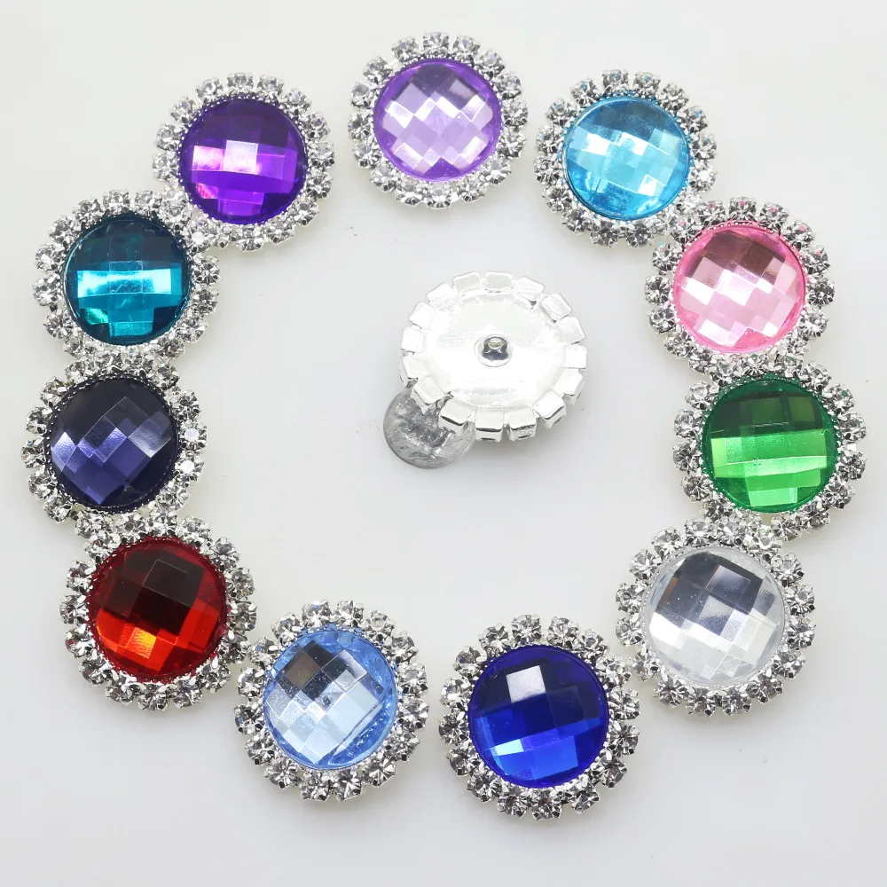 New Sale Prices 20mm Acrylic Rhinestone Buttons For Clothing 12 colors DIY Diamond Button Wedding Decor Handwork Accessory
New Sale Prices 20mm Acrylic Rhinestone Buttons For Clothing 12 colors DIY Diamond Button Wedding Decor Handwork Accessory