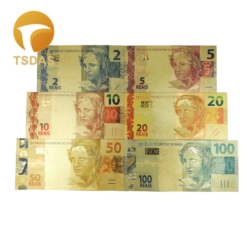 Color Brazil 2-100 REALS Gold Banknote Normal Gold Bank Note Limited Collection
Color Brazil 2-100 REALS Gold Banknote Normal Gold Bank Note Limited Collection