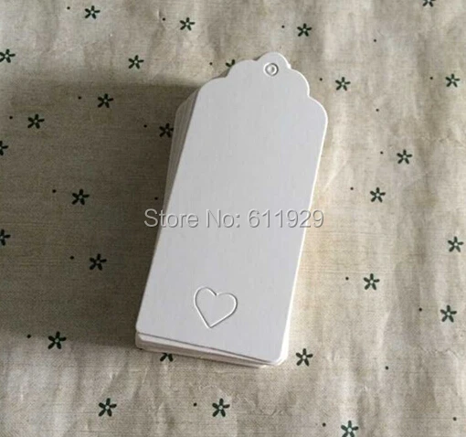 

free shipping 300 pcs a lot blank white paper tags 4x9cm/shape cutting tag/garment hang tag/gift packing labels printing/card