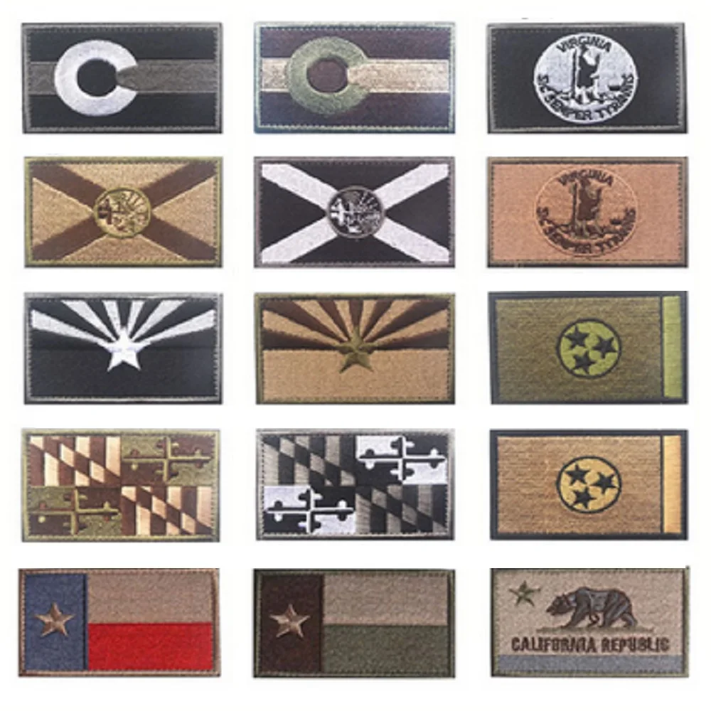 Tennessee Florida Colorado Virginia Embroidery Patch Arizona South Carolina Texas California Flag Patch Armband
Tennessee Florida Colorado Virginia Embroidery Patch Arizona South Carolina Texas California Flag Patch Armband