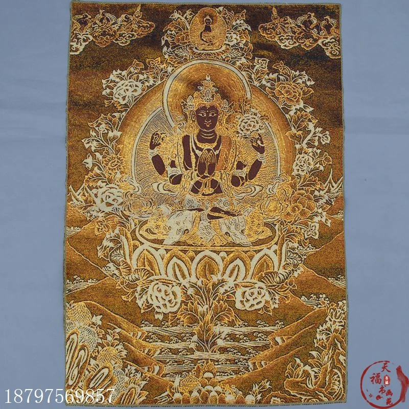 christmas Tangkazangka Tibetan Buddhism silk embroidery brocade painting Nepalese four-armed Guanyin Buddha statue halloween
christmas Tangkazangka Tibetan Buddhism silk embroidery brocade painting Nepalese four-armed Guanyin Buddha statue halloween