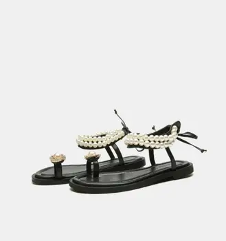 2019 New Summer Clip Toes Womens Shoes Flat Pearl Sandals Women Slides Flip Flops Bowknot Lace-up Sandals Flats Gladiator Sandal
2019 New Summer Clip Toes Womens Shoes Flat Pearl Sandals Women Slides Flip Flops Bowknot Lace-up Sandals Flats Gladiator Sandal