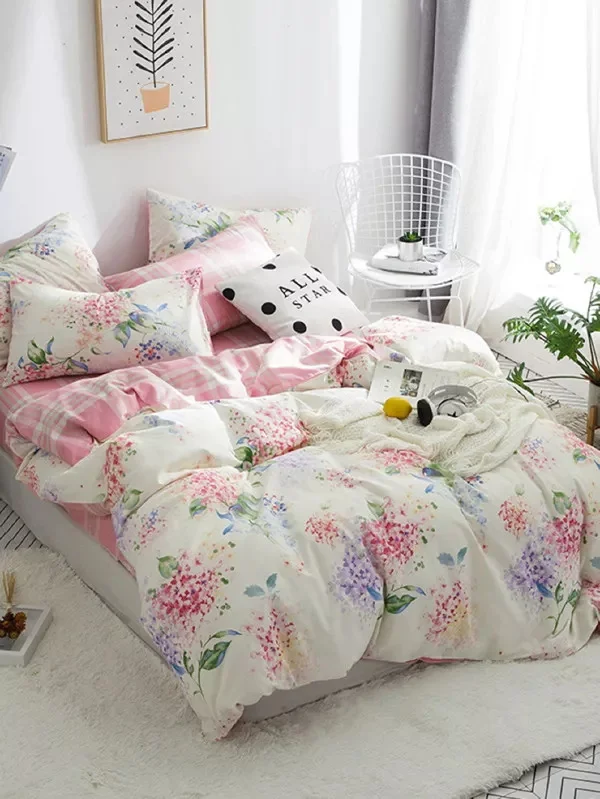 Pink flowers bedding set 4pcs bed linen sets queen king size Quilt duvet cover set lace bed
Pink flowers bedding set 4pcs bed linen sets queen king size Quilt duvet cover set lace bed