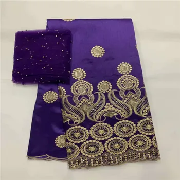 Purple African George Fabric High Quality Indian Raw Silk George Wrappers Hot Nigerian Lace Fabrics Set with Blouse for Wedding
Purple African George Fabric High Quality Indian Raw Silk George Wrappers Hot Nigerian Lace Fabrics Set with Blouse for Wedding