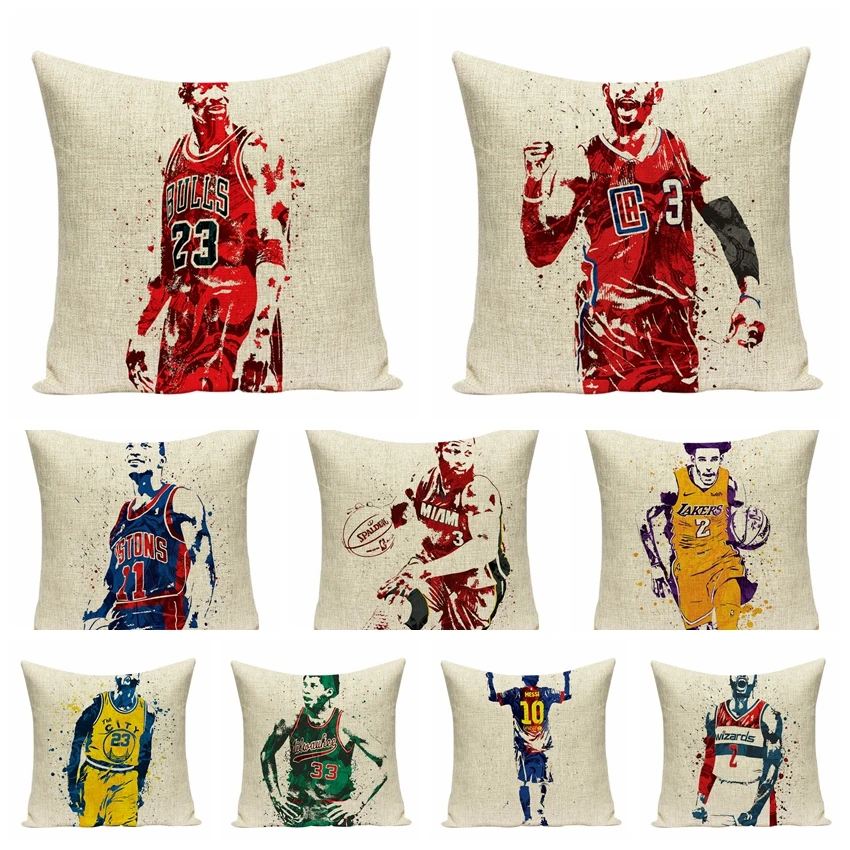 Legend Basketball Star Cotton Linen Printed Pillowcase Abstract Cushions Decorative Pillow Home Decor Sofa Throw Pillows 45*45
Legend Basketball Star Cotton Linen Printed Pillowcase Abstract Cushions Decorative Pillow Home Decor Sofa Throw Pillows 45*45