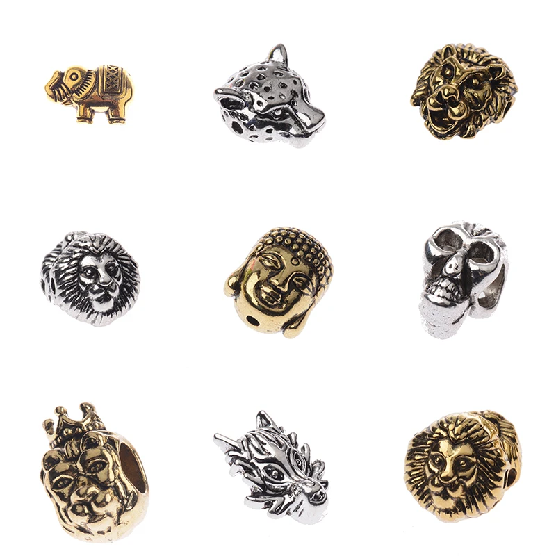 10pcs/lot Elephant Owl Buddha Lion Leopard Head Metal Alloy Loose Spacer Beads For DIY Bracelet Jewelry Making Handmade Findings
10pcs/lot Elephant Owl Buddha Lion Leopard Head Metal Alloy Loose Spacer Beads For DIY Bracelet Jewelry Making Handmade Findings