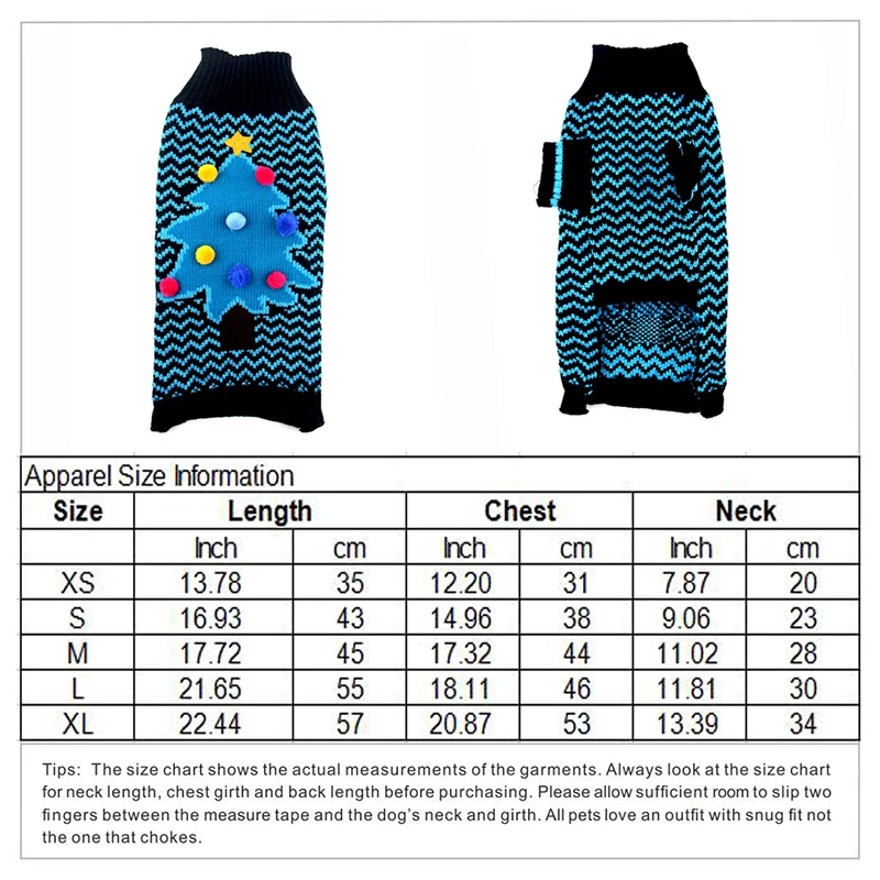 Cat Clothing Size Chart