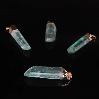 5Pcs Large Size Raw Crystal Points Gold Edges Pendants,Sky Blue Titanium Crystal Quartz Cut Stick Nugget Charms Jewelry Making 
5Pcs Large Size Raw Crystal Points Gold Edges Pendants,Sky Blue Titanium Crystal Quartz Cut Stick Nugget Charms Jewelry Making