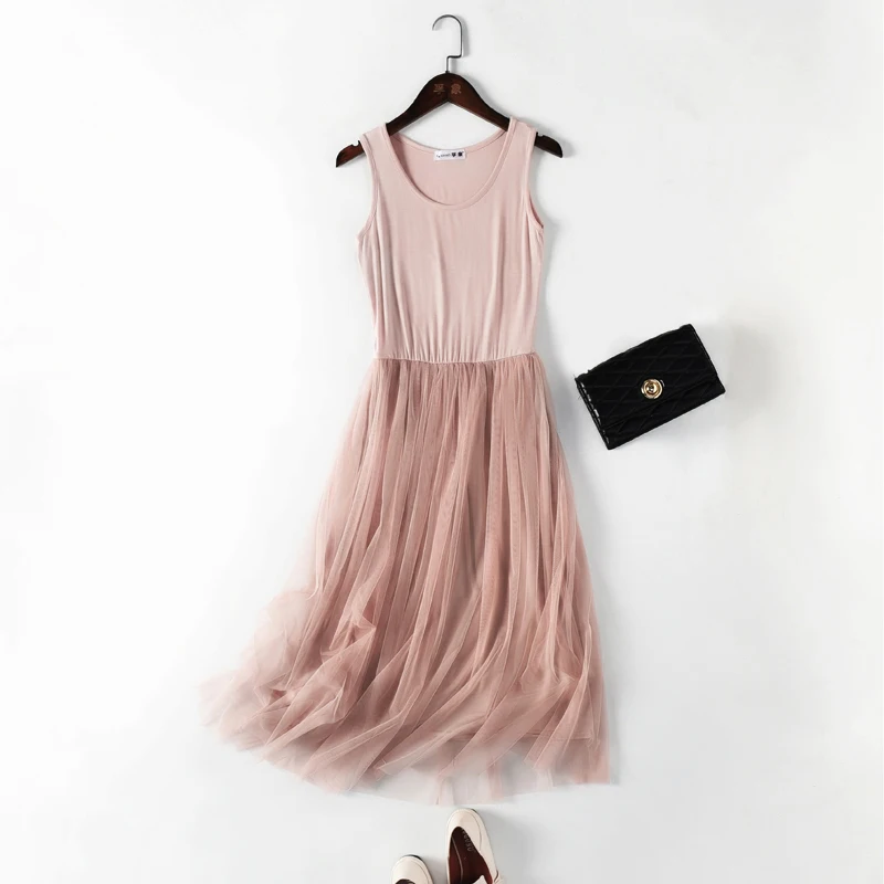Spring 2019 Female Modal Mesh Yarn vest one piece Dresses women girls lady basic Great elasticity Sleeveless long shirts Summer
Spring 2019 Female Modal Mesh Yarn vest one piece Dresses women girls lady basic Great elasticity Sleeveless long shirts Summer