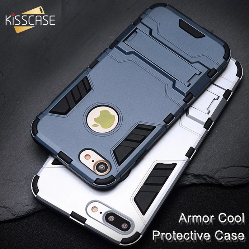 Чехол подставка KISSCASE для iPhone 6 6splus прочный силиконовый гибридный 7 Plus|case for iphone|armor