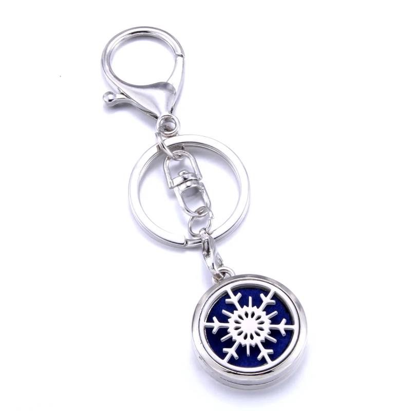 Aromatherapy keychain stainless steel snowflake pattern perfume diffuser keychain aroma diffuser jewelry suitable for car key
Aromatherapy keychain stainless steel snowflake pattern perfume diffuser keychain aroma diffuser jewelry suitable for car key