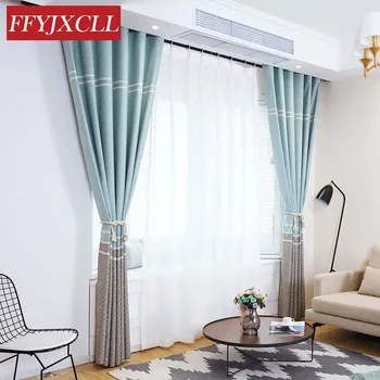 Modern Geometric Design Solid Color Stitching 90% High Shading Curtains for Living Room Bedroom Window Blackout Curtains
Modern Geometric Design Solid Color Stitching 90% High Shading Curtains for Living Room Bedroom Window Blackout Curtains