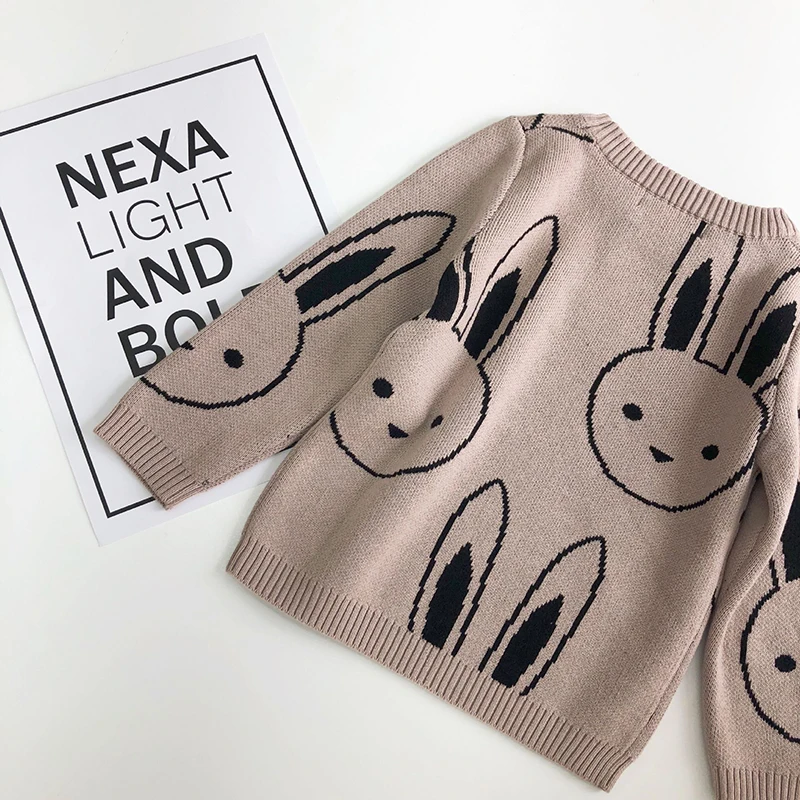 Ins/модные свитера для маленьких девочек Свитер с рисунком кролика мальчиков