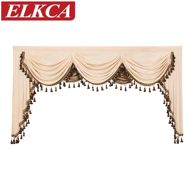 Aliexpress Thick Chenille Curtains Valances For Living Room European Luxury Bedroom Curtain Pelmet Swag Beige Coffee