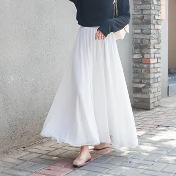 2019 Three Layer High Waist Women Boho Long Chiffon Skirts Saia Good Quality Women Maxi White Skirt Faldas Jupe Femme
2019 Three Layer High Waist Women Boho Long Chiffon Skirts Saia Good Quality Women Maxi White Skirt Faldas Jupe Femme