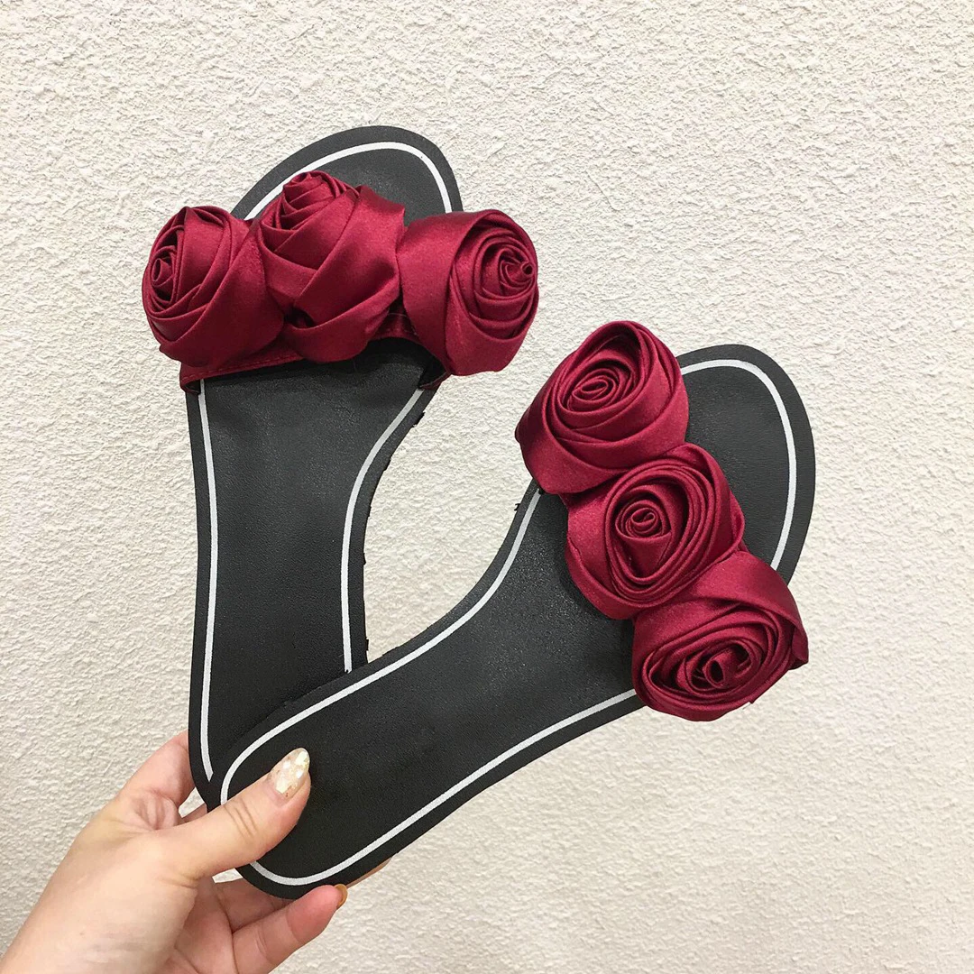 Fashion Women Slippers With Flats Rose Flower Design Open Toe Beach Shoes Summer Sandals Indoor Outdoor Slippers Slides Women
Fashion Women Slippers With Flats Rose Flower Design Open Toe Beach Shoes Summer Sandals Indoor Outdoor Slippers Slides Women