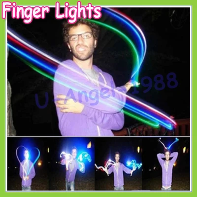 

Free shipping 20pcs/lot 4 color LED finger light,Leaser finger lamp,chrismas night light,flashing children toy party toy(5 set)