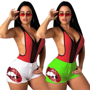 New Women Sexy High Waist Sequined Red Lips Jeans Shorts Denim Short Mini Skinny Club Shorts Summer Style
New Women Sexy High Waist Sequined Red Lips Jeans Shorts Denim Short Mini Skinny Club Shorts Summer Style