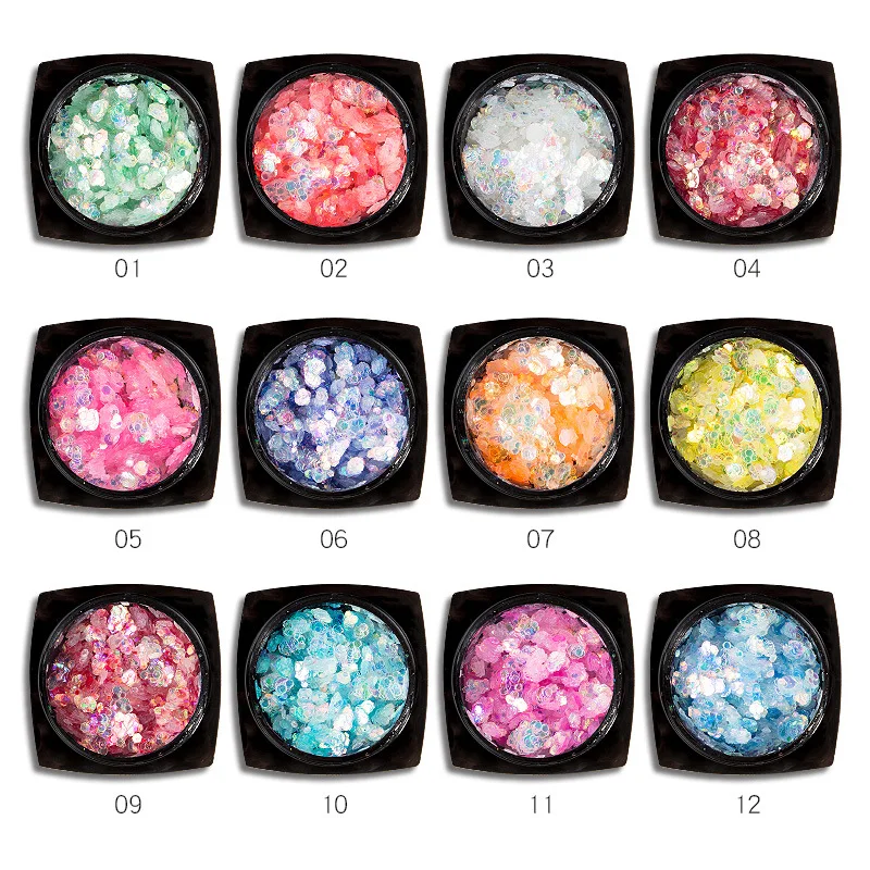 12 Boxes/set Nail Art Glitter Sequins Mix Size Hexagon Gel Beauty Body Eye Sequins Makeup Eyeshadow Flakes Nail Decorations
12 Boxes/set Nail Art Glitter Sequins Mix Size Hexagon Gel Beauty Body Eye Sequins Makeup Eyeshadow Flakes Nail Decorations