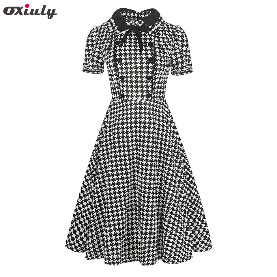 Oxiuly Women Clothing 2018 Summer Gingham Polka Dot Houndstooth Swing Gown Bow Pin up Vintage 60s 50s Rockabilly A-line Dresses
Oxiuly Women Clothing 2018 Summer Gingham Polka Dot Houndstooth Swing Gown Bow Pin up Vintage 60s 50s Rockabilly A-line Dresses