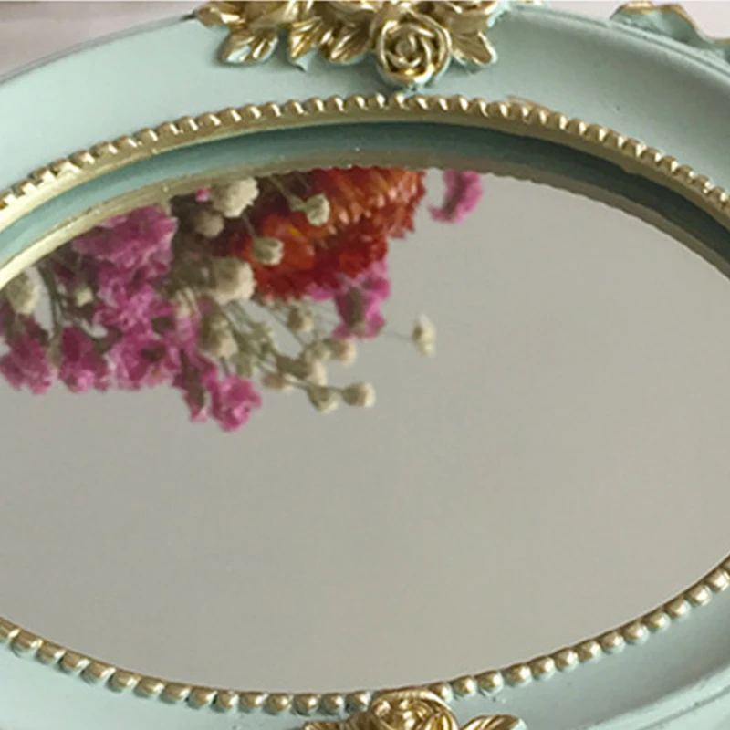 Cute Creative Plastic Vintage Hand Mirrors Makeup Vanity Mirror
