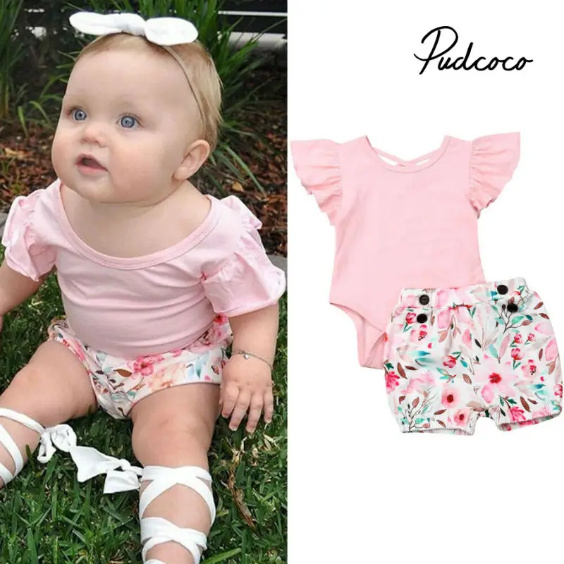 2019 Summer 2pcs Newborn Baby Girl Clothes short sleeve Romper +floral short Pants Outfits clothes set 0-24m Drop Shipping 
2019 Summer 2pcs Newborn Baby Girl Clothes short sleeve Romper +floral short Pants Outfits clothes set 0-24m Drop Shipping