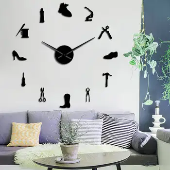 Shoe Shop Shoemaker Tool Profession DIY Wall Clock Vintage Cobbler Tool Shoe Hammer Self Adhesive Acrylic Mirror Sticker Clock
Shoe Shop Shoemaker Tool Profession DIY Wall Clock Vintage Cobbler Tool Shoe Hammer Self Adhesive Acrylic Mirror Sticker Clock