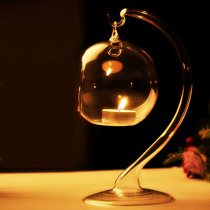 New Glass Flower Vase Hydroponic Terrarium Bottle Candlestick - Hanging Ball