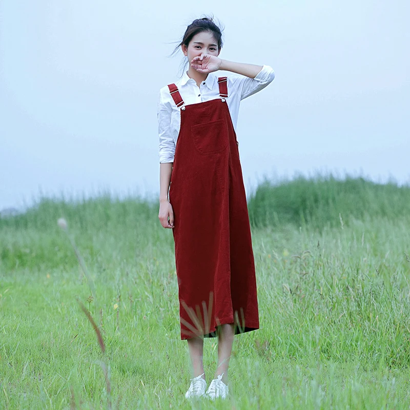 Women Spring Vintage corduroy Strap long Dress Mori girl Sweet suspenders Velvet dress Female A-Line Sleeveless Dresses A72302
Women Spring Vintage corduroy Strap long Dress Mori girl Sweet suspenders Velvet dress Female A-Line Sleeveless Dresses A72302