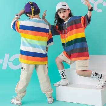 Child Hip Hop Clothing Running Casual Pants Striped Oversized T Shirt Tops for Girls Boys Dance Costume Ballroom Dancing Clothes
Child Hip Hop Clothing Running Casual Pants Striped Oversized T Shirt Tops for Girls Boys Dance Costume Ballroom Dancing Clothes