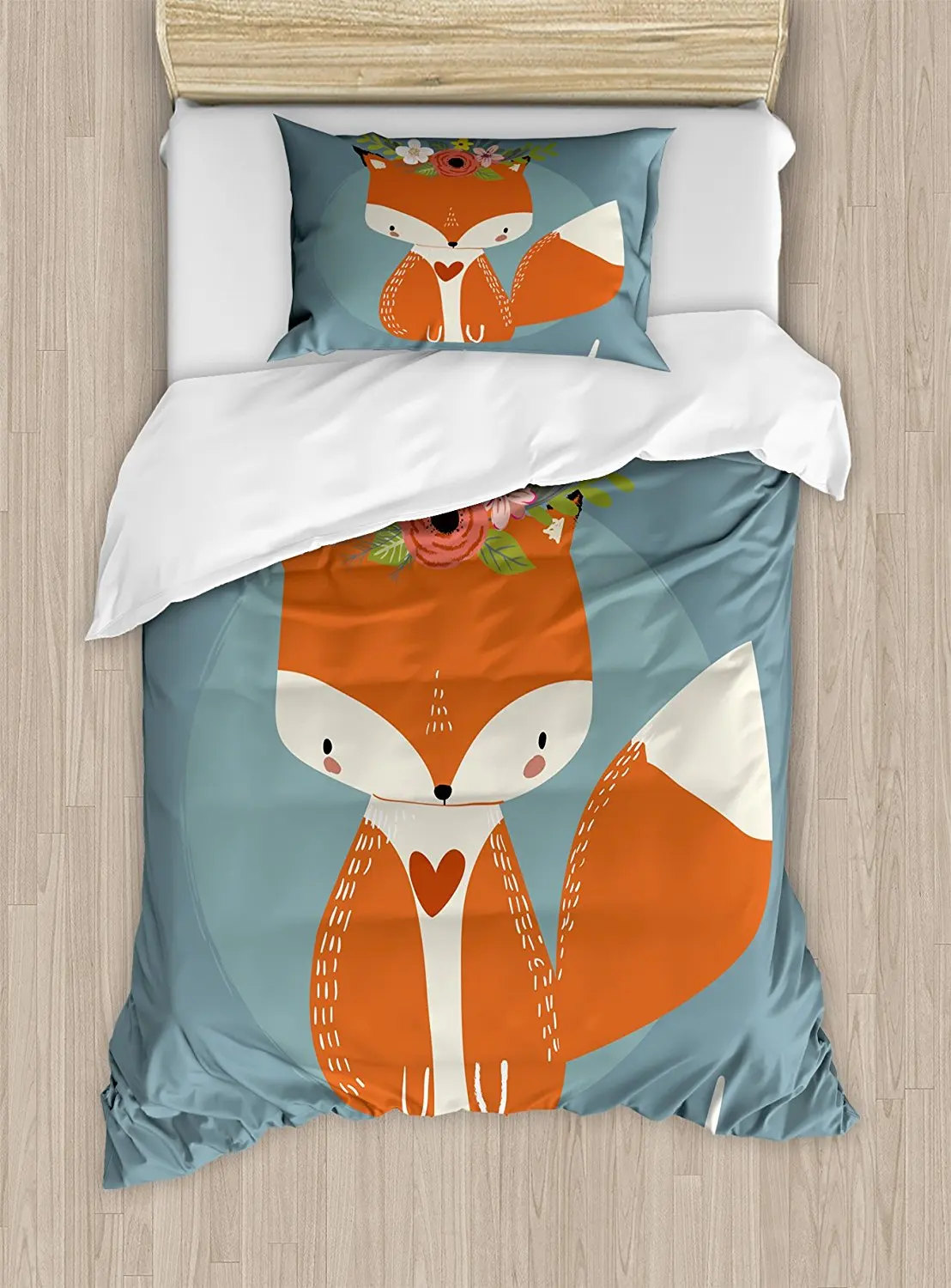 Hello Duvet Cover Set Greetings to the Coming of Summer Season Drawing of a Fox with Flourishing Flowers Bedding Set Multicolor
Hello Duvet Cover Set Greetings to the Coming of Summer Season Drawing of a Fox with Flourishing Flowers Bedding Set Multicolor