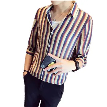 2019 New Summer Mens Stripe Shirt Short Sleeve Fashion Fancy Camisa Social Masculina Red White Color collision Top A421S062
2019 New Summer Mens Stripe Shirt Short Sleeve Fashion Fancy Camisa Social Masculina Red White Color collision Top A421S062