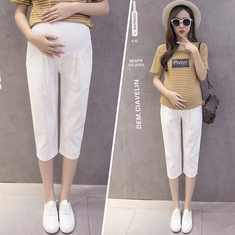 17# 7/10 Cotton Linen Maternity Capris Pants Adjustable Belly Short Pants Clothes for Pregnant Women Summer Casual Pregnancy
17# 7/10 Cotton Linen Maternity Capris Pants Adjustable Belly Short Pants Clothes for Pregnant Women Summer Casual Pregnancy