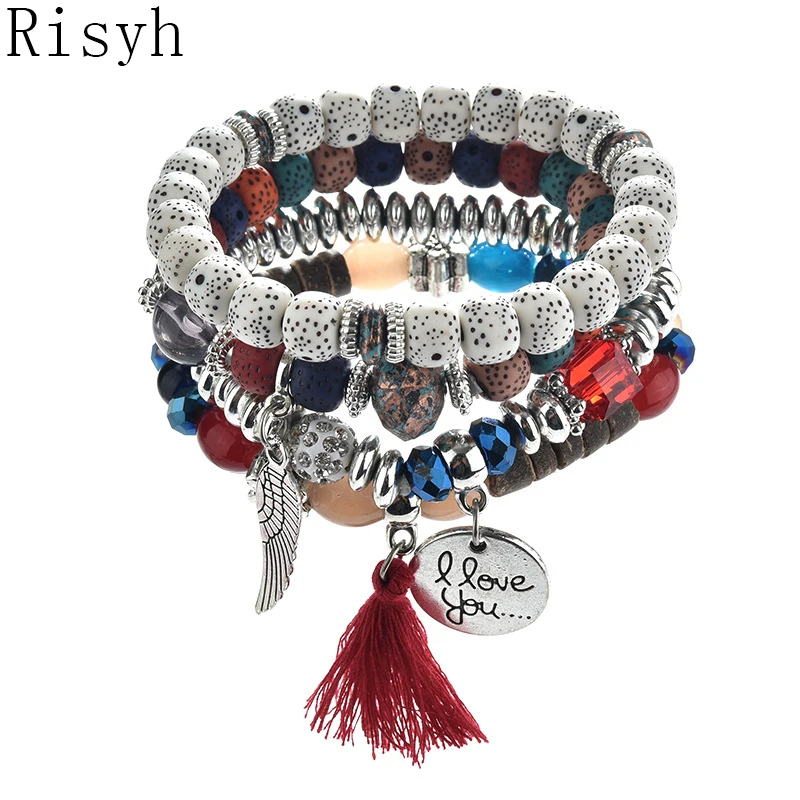 Risyh Explosion beaded bracelet retro ethnic style wings round letter multi-layer tassel bracelet
Risyh Explosion beaded bracelet retro ethnic style wings round letter multi-layer tassel bracelet