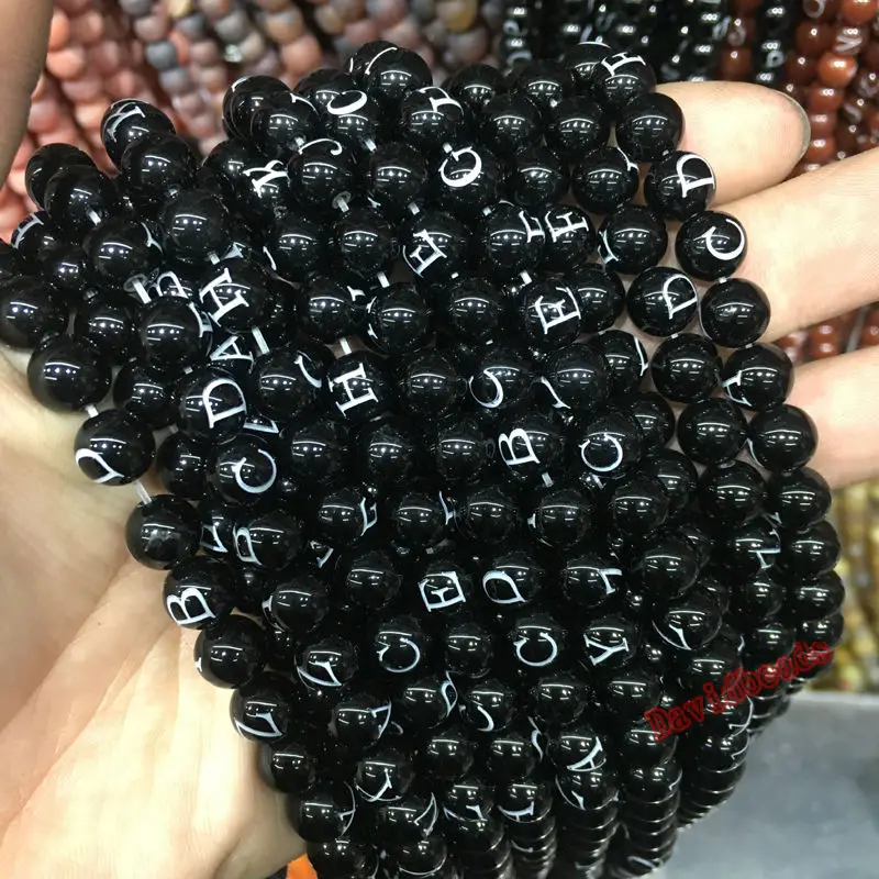 8mm 12mm natural stone beads Round black orange red Letter onyx black line agat Beads For DIY Jewelry making Necklace Bracelet
8mm 12mm natural stone beads Round black orange red Letter onyx black line agat Beads For DIY Jewelry making Necklace Bracelet