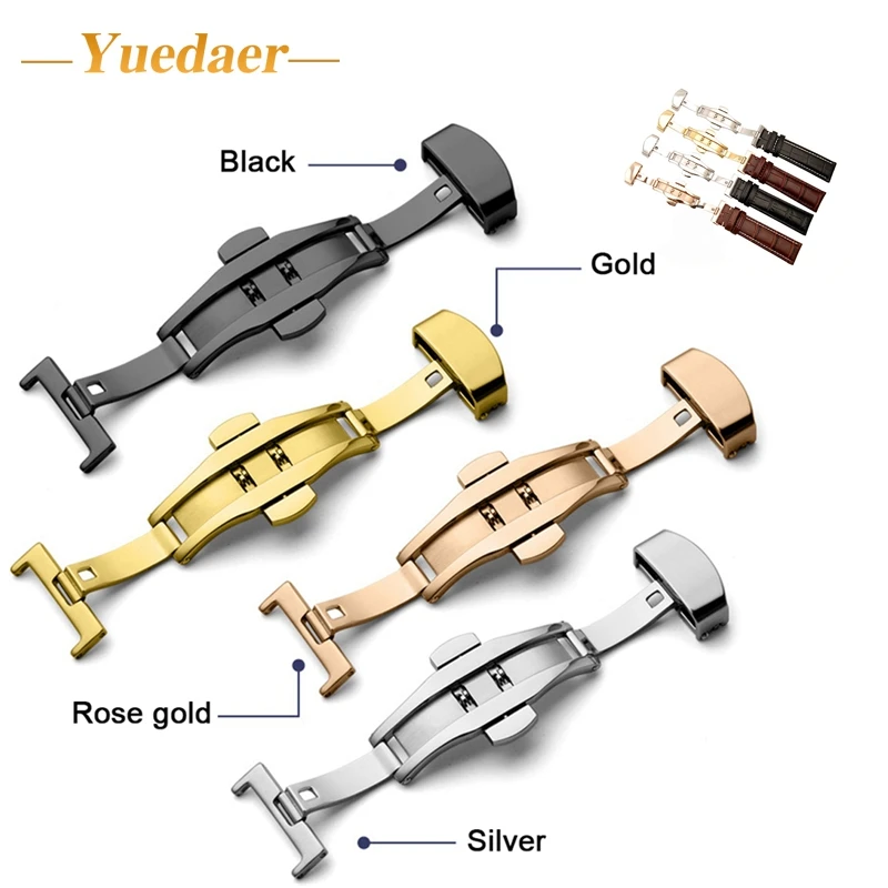 Yuedaer Double Click Butterfly Buckle 12/14/16/18/20MM Watch Automatic Push Button Fold Deployment Clasp For watchband straps
Yuedaer Double Click Butterfly Buckle 12/14/16/18/20MM Watch Automatic Push Button Fold Deployment Clasp For watchband straps