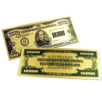 US 10000 Dollars Gold Foil Bills Plastic Banknotes Craft Non-currency Ten Thousand Dollar
US 10000 Dollars Gold Foil Bills Plastic Banknotes Craft Non-currency Ten Thousand Dollar