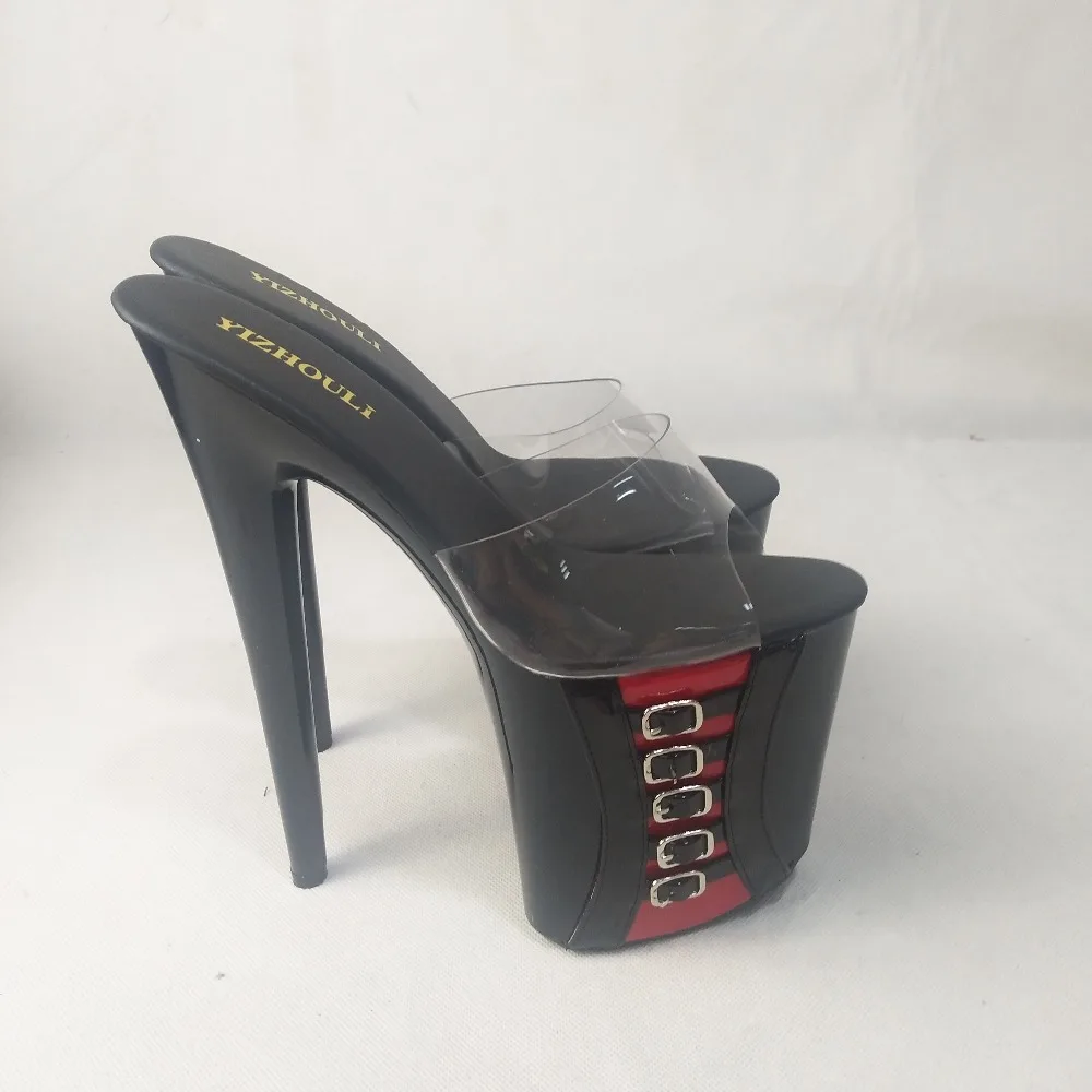 Fashion 2018, buckle decoration, 20 cm high black sexy sandals, stage walk, banquet Slippers
Fashion 2018, buckle decoration, 20 cm high black sexy sandals, stage walk, banquet Slippers