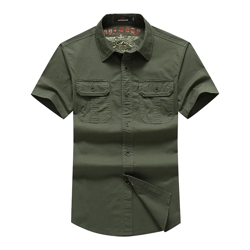 Summer Shirt Men Casual Pure Cotton Short Sleeve Single Breasted Mens Shirts camisa masculina Plus Size M-4XL Military Shirt
Summer Shirt Men Casual Pure Cotton Short Sleeve Single Breasted Mens Shirts camisa masculina Plus Size M-4XL Military Shirt