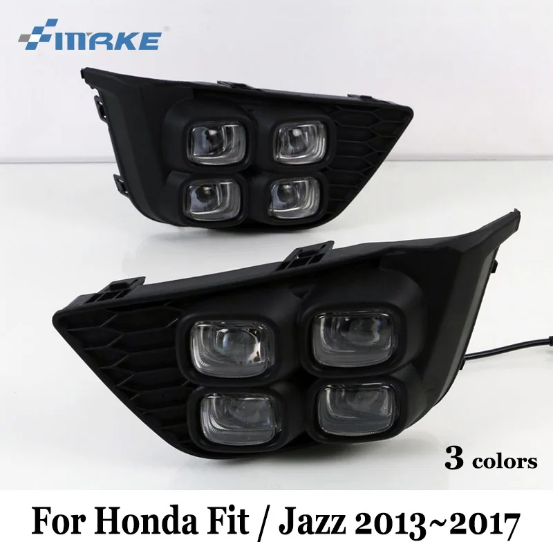 SMRKE DRL For Honda Fit / Jazz 2013~2017 / Three Colors LED Car Daytime Running Lights With Fog Lamp / Four Eyes Car Styling
SMRKE DRL For Honda Fit / Jazz 2013~2017 / Three Colors LED Car Daytime Running Lights With Fog Lamp / Four Eyes Car Styling