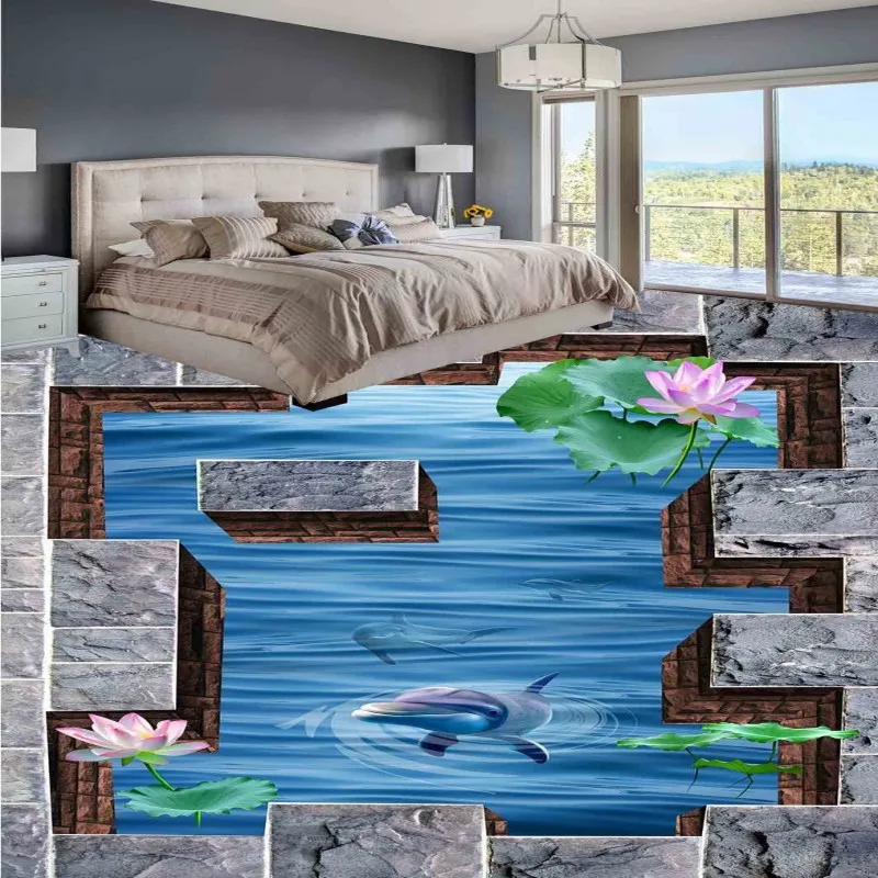 Free shipping custom flooring 3d bathroom living room wallpaper barber mural Lotus underwater world waterproof floor painting
Free shipping custom flooring 3d bathroom living room wallpaper barber mural Lotus underwater world waterproof floor painting