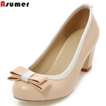 ASUMER Plus size 34-43 basic women pumps round toe bowtie 5 colors fashion 6cm high heels party wedding shoes drop shipping
ASUMER Plus size 34-43 basic women pumps round toe bowtie 5 colors fashion 6cm high heels party wedding shoes drop shipping