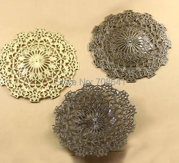 55mm Vintage Filigree Flower Metal Wraps Links European Charms Hair Clasp Bu Yao Accessories DIY Findings Multi-Color
55mm Vintage Filigree Flower Metal Wraps Links European Charms Hair Clasp Bu Yao Accessories DIY Findings Multi-Color