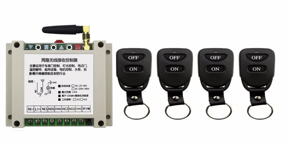 Новый модуль радиоприемника DC12V 24V 36V 48V 10A 2-канальный выключатель света с дистанционным управлением релейный выход и 4 шт. передатчик пряжки ремня
Новый модуль радиоприемника DC12V 24V 36V 48V 10A 2-канальный выключатель света с дистанционным управлением релейный выход и 4 шт. передатчик пряжки ремня