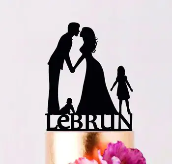 Bride and Groom with kids, Cake Silhouette, Couple with children Family Cake Topper, Custom Wedding Topper with kids
Bride and Groom with kids, Cake Silhouette, Couple with children Family Cake Topper, Custom Wedding Topper with kids